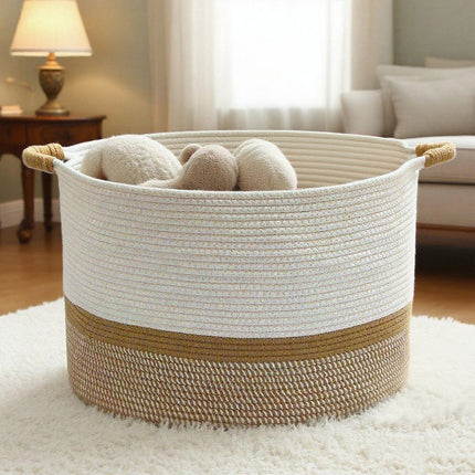 WEAVEMYTH Large Cotton Rope Storage Basket-65L