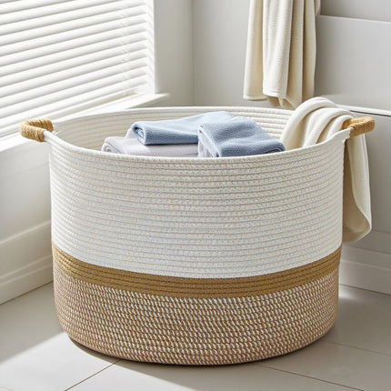 WEAVEMYTH Large Cotton Rope Storage Basket-65L