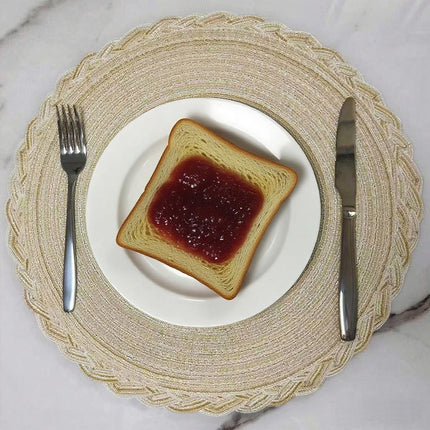 WEAVEMYTH 15" Braided Round Placemats (Set of 6)
