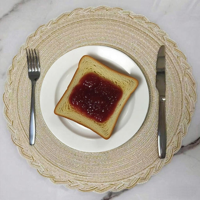 WEAVEMYTH 15" Braided Round Placemats (Set of 6)