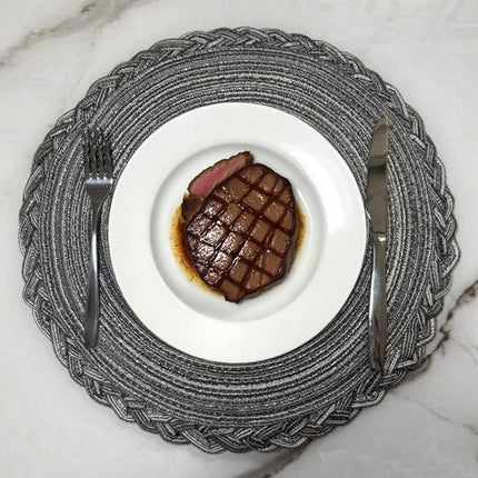 WEAVEMYTH 15" Braided Round Placemats (Set of 6)