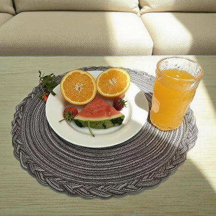 WEAVEMYTH 15" Braided Round Placemats (Set of 6)