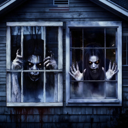 Halloween Window Decorations Set of 2