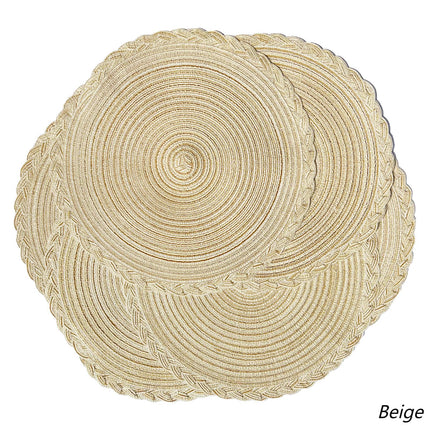 WEAVEMYTH 15" Braided Round Placemats (Set of 6)