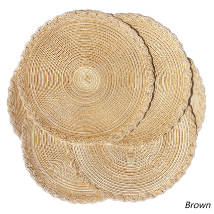 WEAVEMYTH 15" Braided Round Placemats (Set of 6)