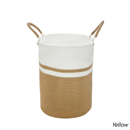 WEAVEMYTH 56L Large Woven Cotton Rope Laundry Basket