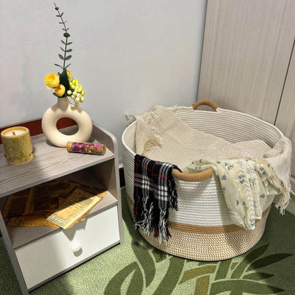 WEAVEMYTH Large Cotton Rope Storage Basket-65L