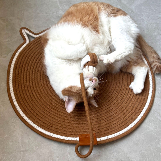 WEAVEMYTH Natural Cotton Cat Scratcher Mat-19.7in