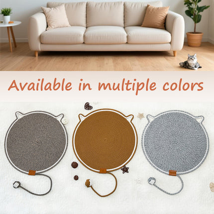 WEAVEMYTH Natural Cotton Cat Scratcher Mat-19.7in