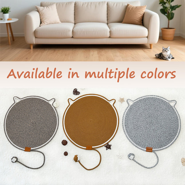 WEAVEMYTH Natural Cotton Cat Scratcher Mat-19.7in