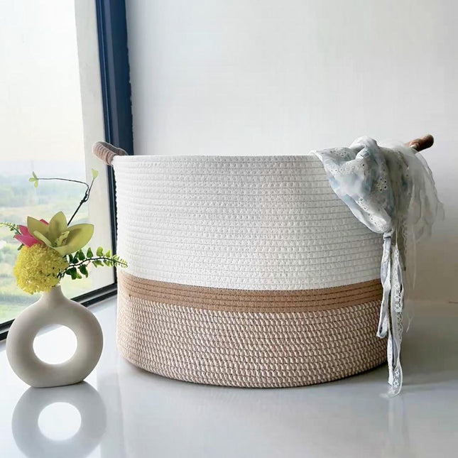 WEAVEMYTH Large Cotton Rope Storage Basket-65L