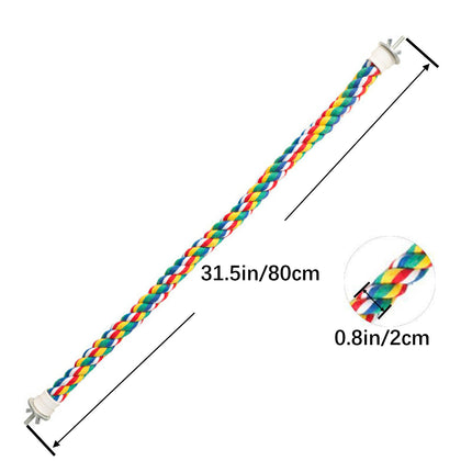 31.5 Inches Bendable Cotton Parrot Perch for Cages