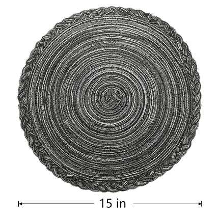 WEAVEMYTH 15" Braided Round Placemats (Set of 6)